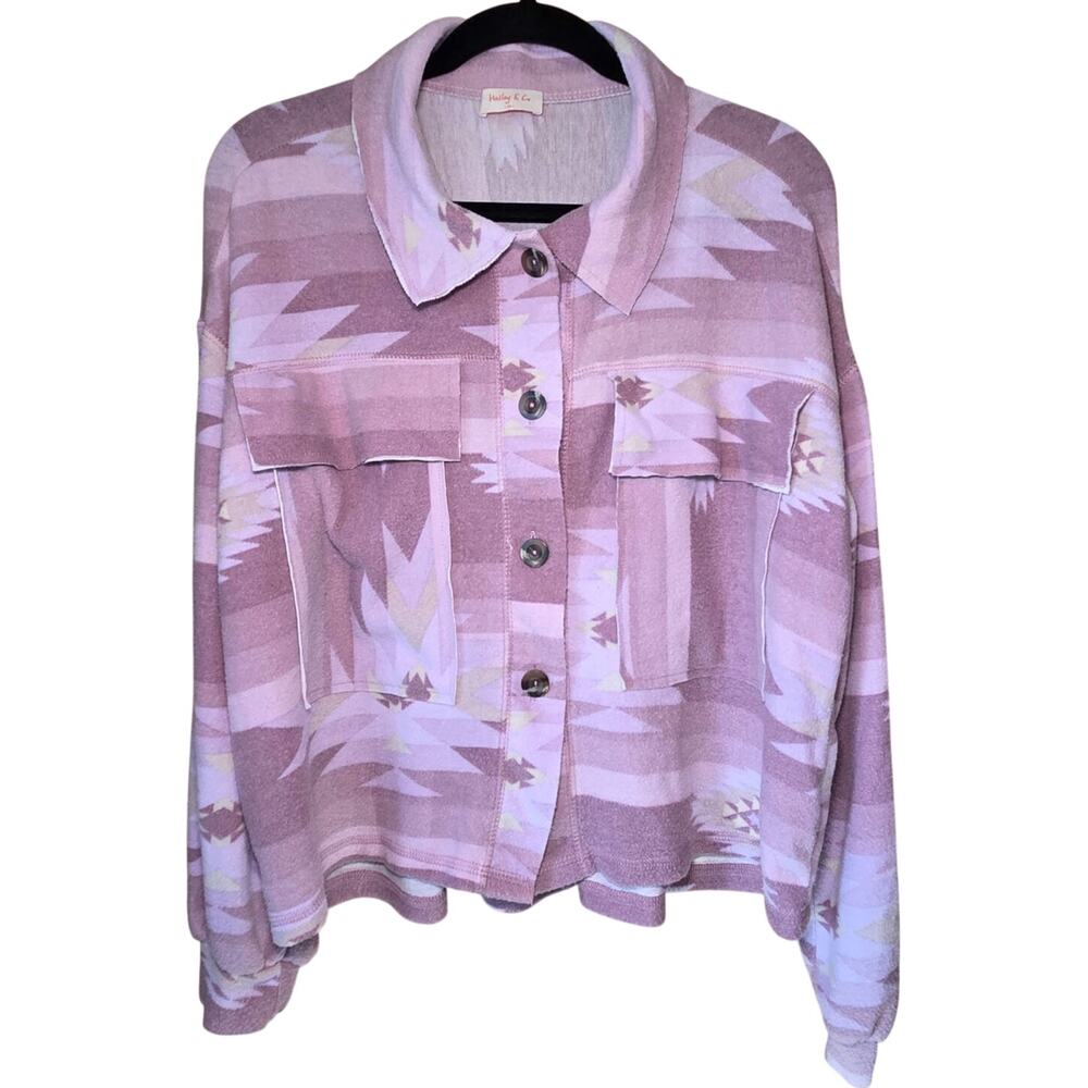 Hailey & Co southwestern aztec cropped shacket size medium
